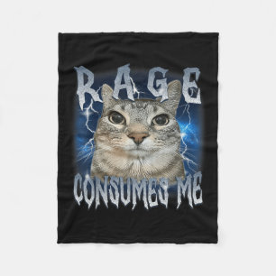 Cobertor De Velo Rage me consome Cat Vintage Memória Engraçada