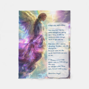 Cobertor De Velo Rainbow Angel e Poem
