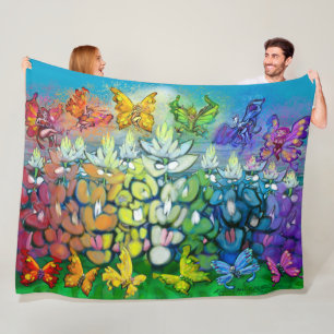 Cobertor De Velo Rainbow Bluetooth Map Fleece Blanket