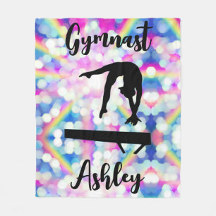 Cobertor De Velo Rainbow Bokeh Blast Gymnastics Beam Personalizado