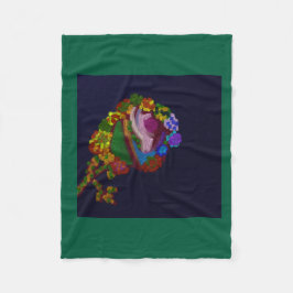 Cobertor De Velo Rainbow Colored Floral Fleece Blanket