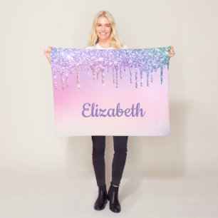 Cobertor De Velo Rainbow Glitter Personalizado
