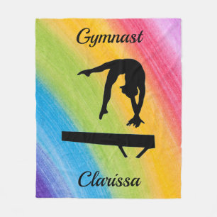 Cobertor De Velo Rainbow Gymnastics Beam Personalizado