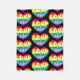 Cobertor De Velo Rainbow Hearts Love Is Love Pride