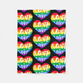 Cobertor De Velo Rainbow Hearts Love Is Love Pride