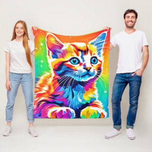 Cobertor De Velo Rainbow Kitten Dreams