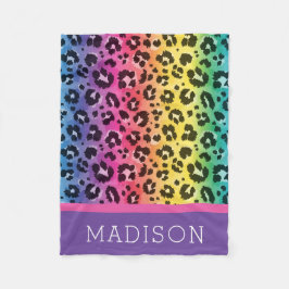 Cobertor De Velo Rainbow Leopard Animal Print Patterna Baby Girl