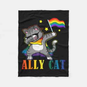 Cobertor De Velo Rainbow Lgbt Orgulho Lésbico Engraçado Cat Dabbing
