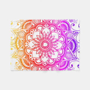 Cobertor De Velo Rainbow Mandala Fleece