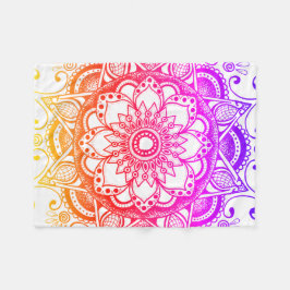 Cobertor De Velo Rainbow Mandala Fleece Blanket