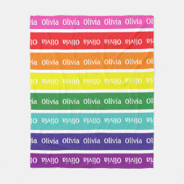 Cobertor De Velo Rainbow Personalised Kids Name Blanket Gift