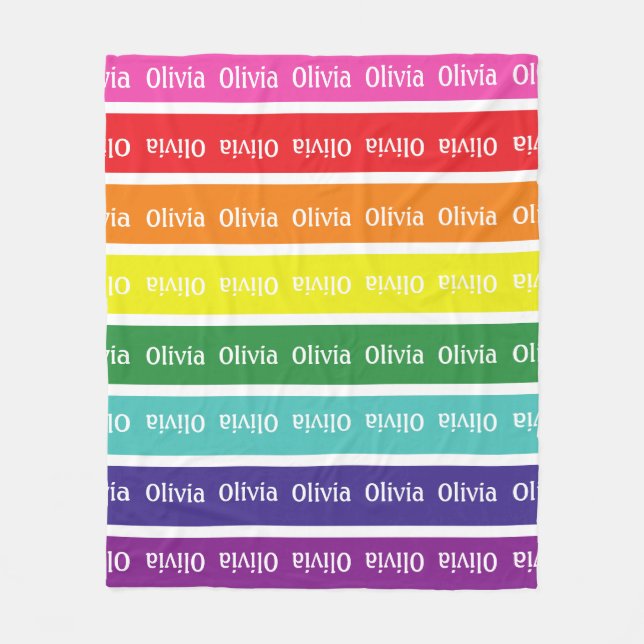 Cobertor De Velo Rainbow Personalised Kids Name Blanket Gift (Frente)