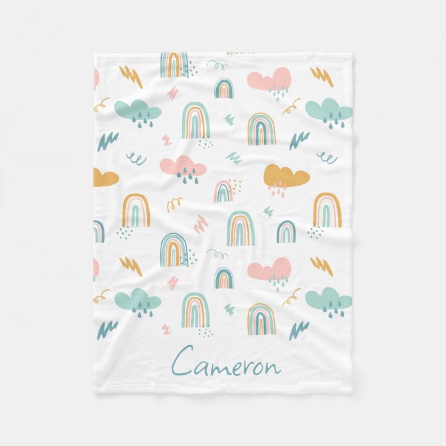 Cobertor De Velo Rainbow & Rain Cloud Patterno (Frente)