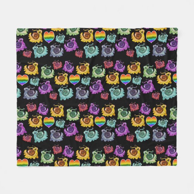 Cobertor De Velo Rainbow Snails (Frente (Horizontal))
