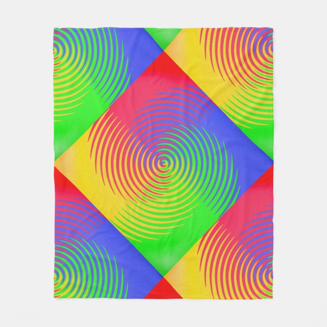 Cobertor De Velo Rainbow Spiral Fleece Blanket (Frente)