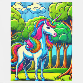 Cobertor De Velo Rainbow Unicorn