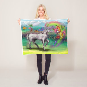 Cobertor De Velo Rainbow Unicorn Faeries