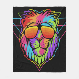 Cobertor De Velo Rainbow Vibes Lion