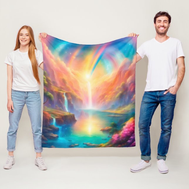 Cobertor De Velo Rainbow waterfall landscape (In Situ)