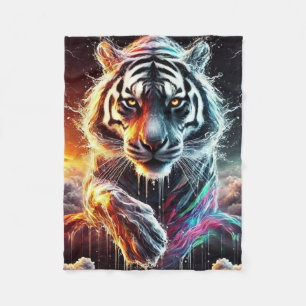 Cobertor De Velo Rainbow White Tiger