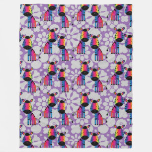 Cobertor De Velo Rainbow Zebra