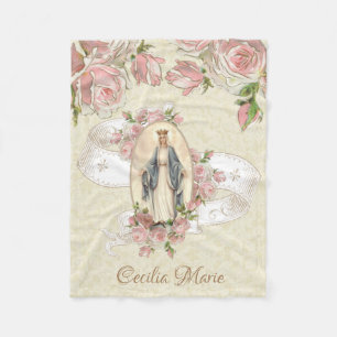 Cobertor De Velo Rainha do Céu, abençoada Virgem Maria, Rosas Ros
