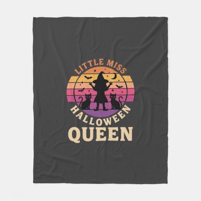 Cobertor De Velo Rainha do Halloween Gatinho Bruxa Design_1 (Frente)