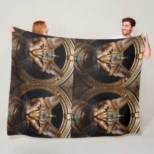 Cobertor De Velo Rainha do Nilo: Cleópatra o Gato em Headdress