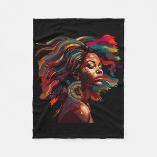 Cobertor De Velo Rainha Preta Dashiki de Cabelo Natural Colorido