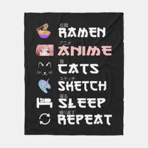 Cobertor De Velo Raio japonês animado desenhando gato Anime Lover G