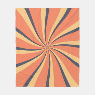 Cobertor De Velo Raios solares do estilo retro laranja e azul escur