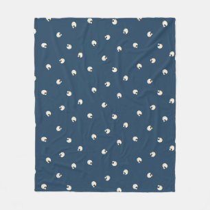 Cobertor De Velo Raledom Cute Kawaii Skull Dots azul escuro