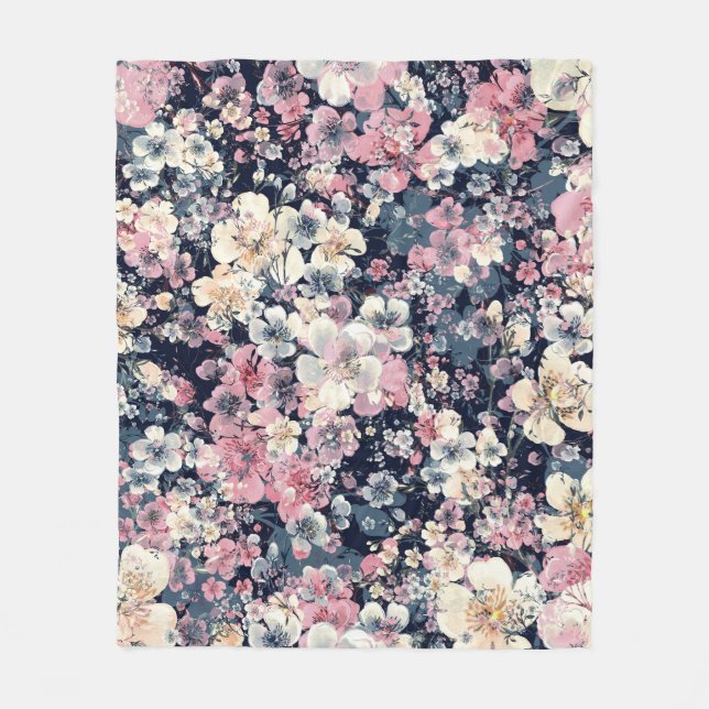 Cobertor De Velo Ramais de floração: padrão uniforme de aquarela (Frente)