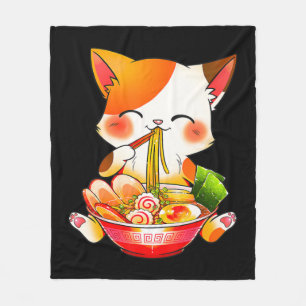 Cobertor De Velo Ramen Cat Neko Anime Kawaii Comida japonesa Gift G