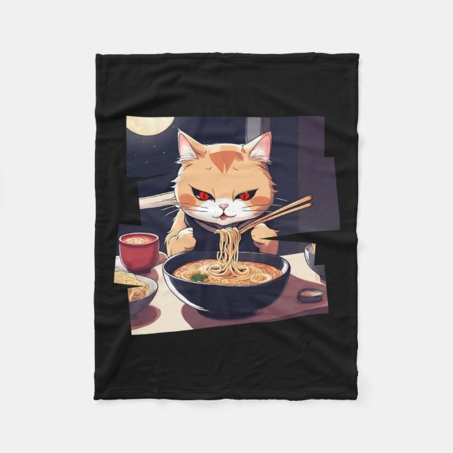 Cobertor De Velo Ramen Kawaii Cat Anime 1 (Frente)