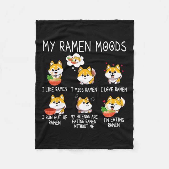 Cobertor De Velo Ramen Shiba Inu Cachorro Passa Noodles Japoneses P (Frente)