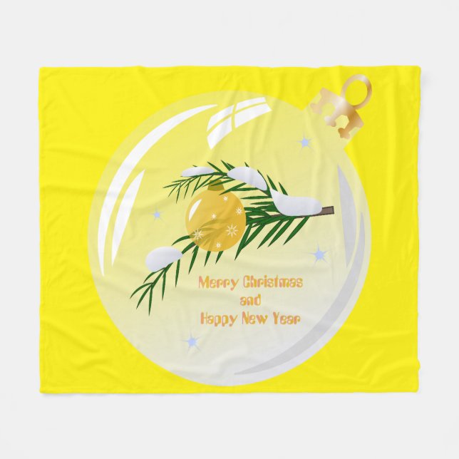 Cobertor De Velo Ramificação de Natal decorada em bauble (Frente (Horizontal))