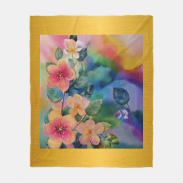 Cobertor De Velo Ramificação de Primavera de Aquarela Colorida com