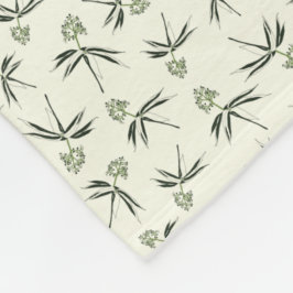 Cobertor De Velo Ramificações verdes amigáveis no creme - padrão pe