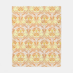Cobertor De Velo Ramo Dourado Floral Arte Laranja de William Morris