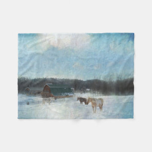 Cobertor De Velo Ranhura de Cavalos, Pincéis e Neve