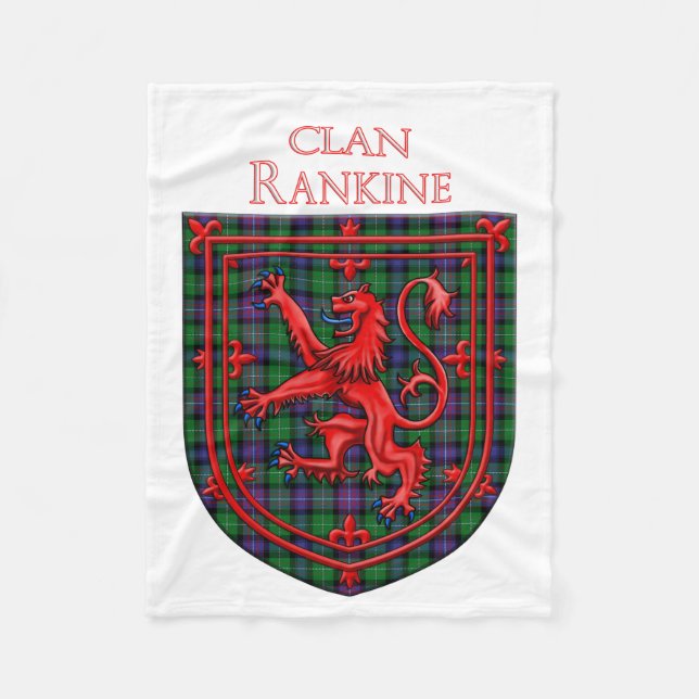 Cobertor De Velo Rankine Tartan Scottish Xadrez Lion Rampant (Frente)