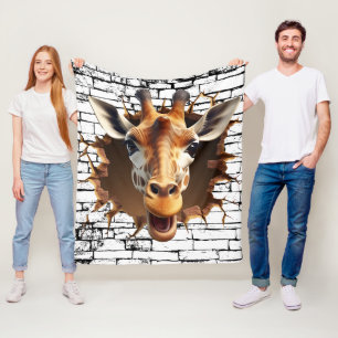 Cobertor De Velo Rapariga 3D Wall Break Art - Safari Realista