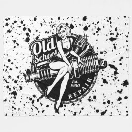 Cobertor De Velo Rapariga do Pin-Up na Escola Antiga