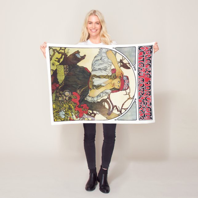 Cobertor De Velo Rapariga e Geranium, Mucha (In Situ)