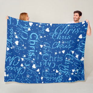 Cobertor De Velo Rapariga Nome Girly Personalizado Sky Azul