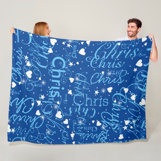 Cobertor De Velo Rapariga Nome Girly Personalizado Sky Azul (In Situ)