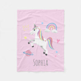 Cobertor De Velo Raparigas Cute Magia Cor-de-Rosa, Unicórnio e Cria