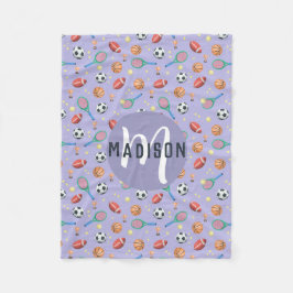 Cobertor De Velo Raparigas Cute Roxo De Futebol