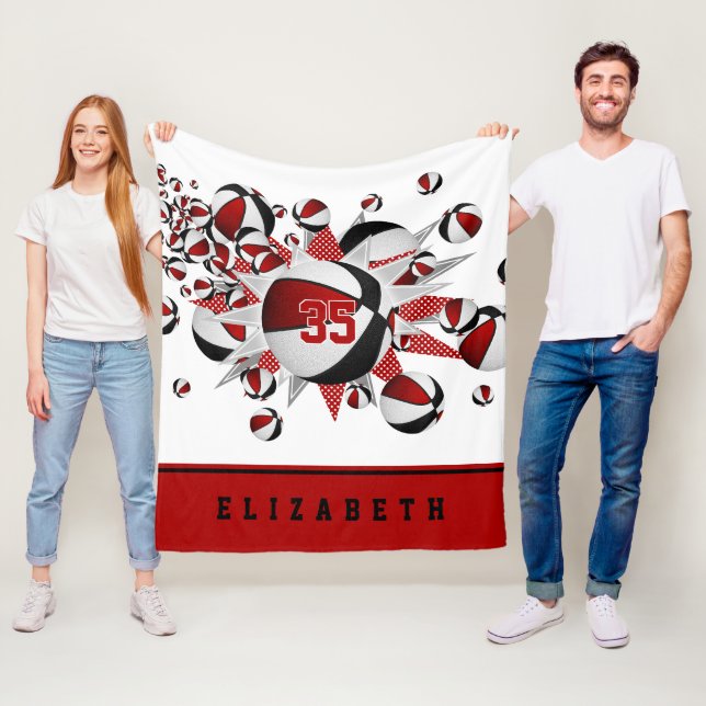 Cobertor De Velo raparigas negras vermelhas esportes presentes bola (In Situ)
